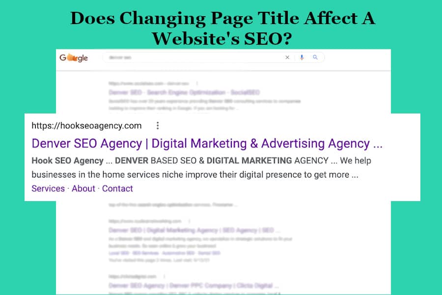 Does changing page title affect a websites seo