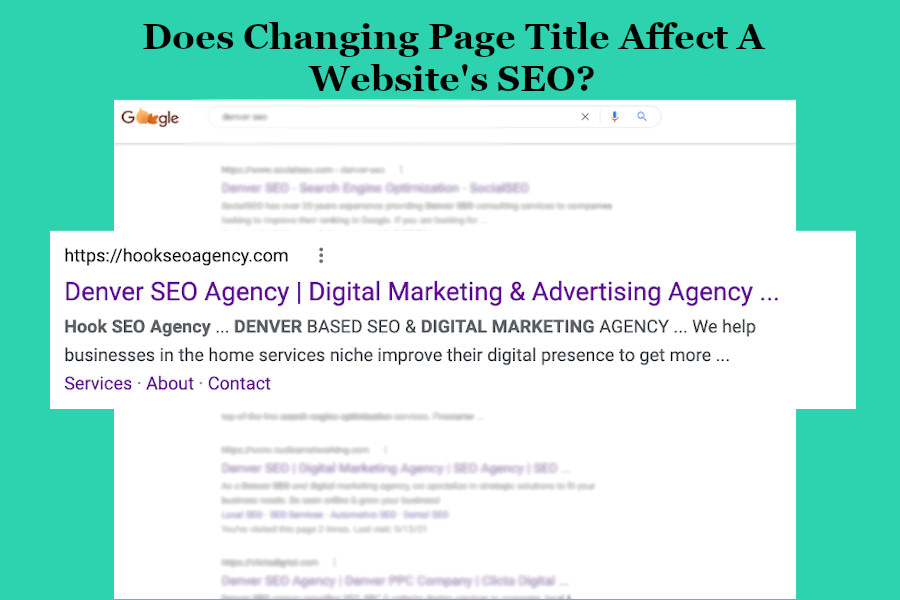 Does changing page title affect a websites seo
